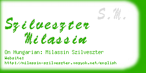 szilveszter milassin business card